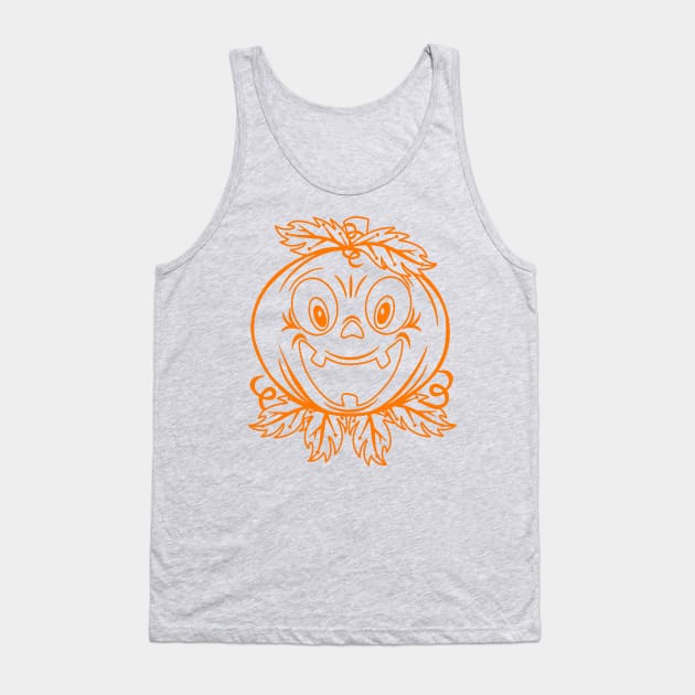 Smiling Pumpkin Tank Top by richhwalsh